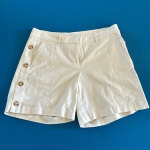 Cream J. Jill shorts with buttons on the side